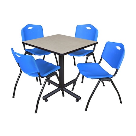 Kobe Kobe Square Table & Chair Set, Wood, Metal, Plastic Top, Maple TKB3030PL47BE
